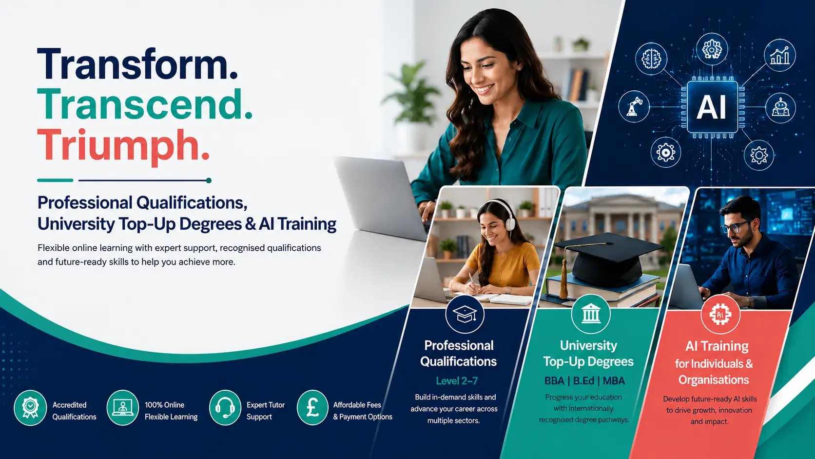 Online Training Courses UK with HHF Training professional qualifications, university progression pathways and AI training