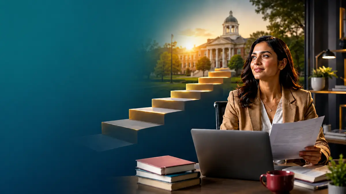 Professional learner exploring university top up programmes and degree progression pathways